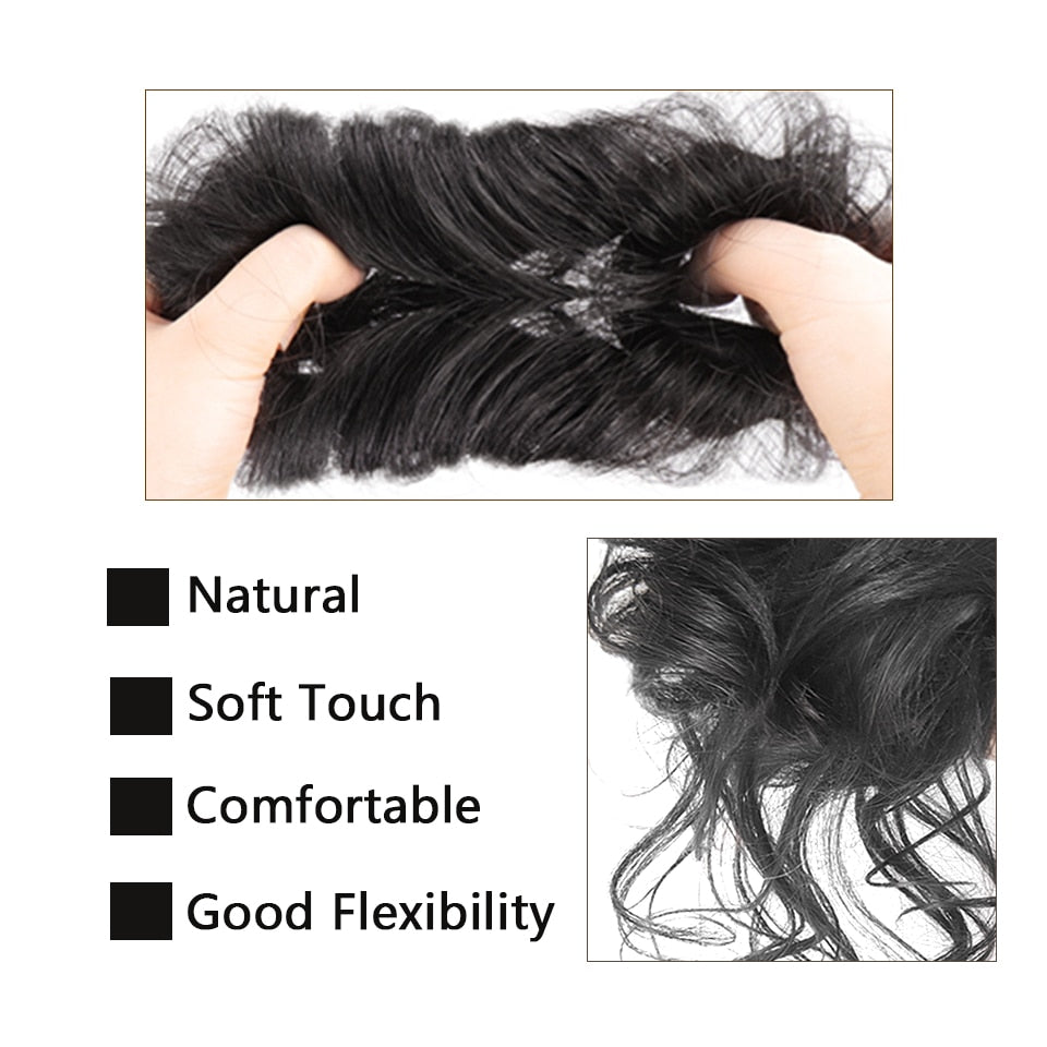 Black Wavy Curly Hair Bun