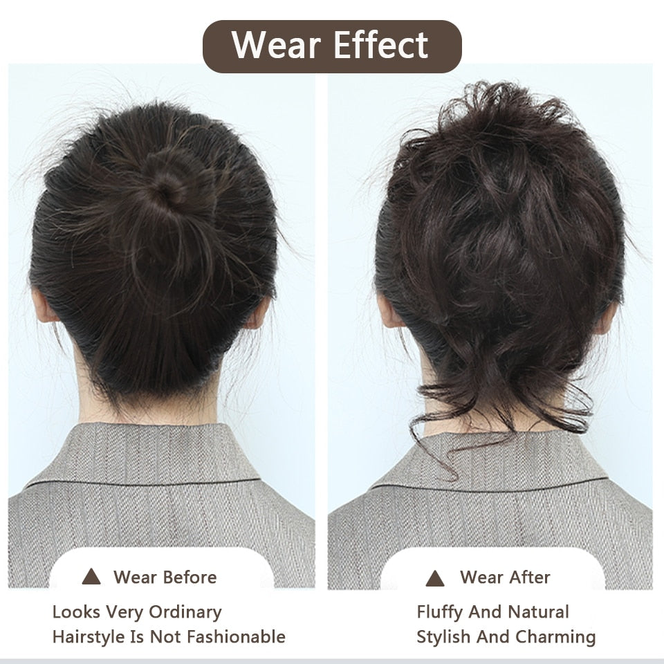 Wavy Curly Hair Bun