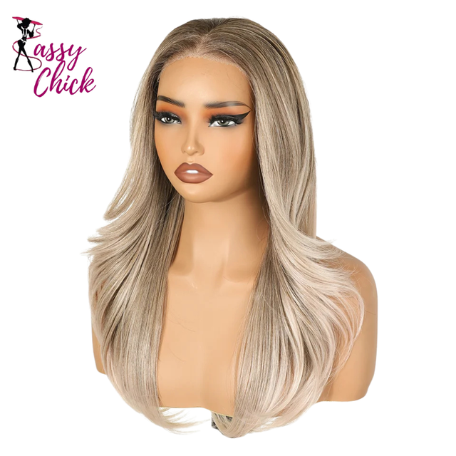Wavy Layered 6X4 Pre Plucked Synthetic Lace Front Wigs Sassy Chick Logo