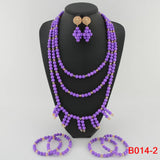 Purple Wedding Beads Bridal Jewelry Set