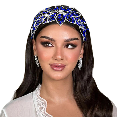 Bride using blue hair piece 