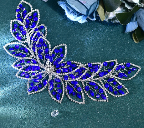 Blue bridal headpiece 