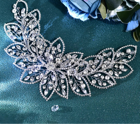 silver bridal hair piece 