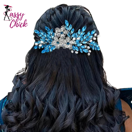 Wedding Bride Rhinestone Headdress Shiny Hair Ornaments Sassy Chick Logo