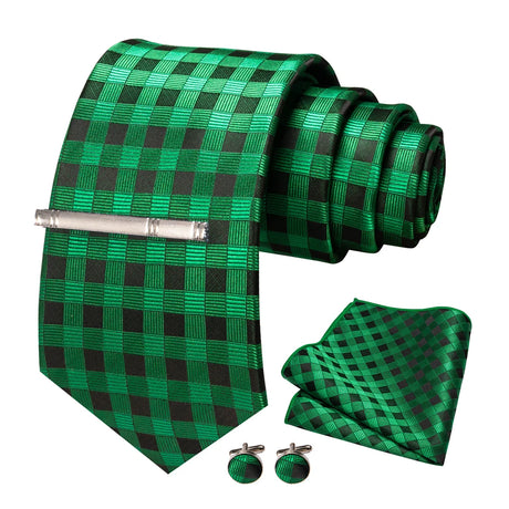 Green Stripe Necktie Set 
