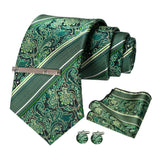 Green Paisley Necktie Set