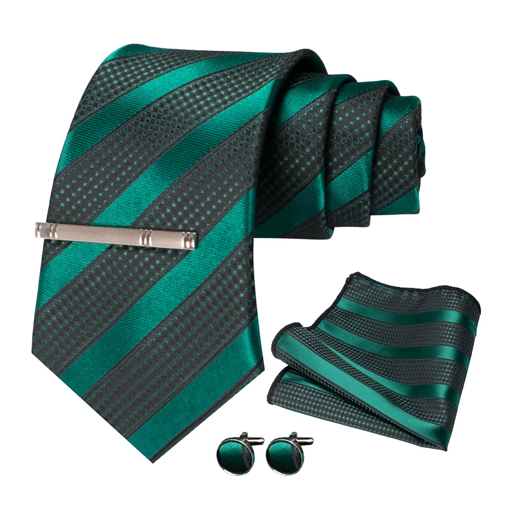 Green Black Necktie Set