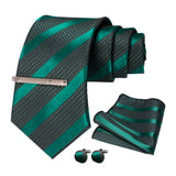 Green Black Necktie Set