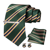 Green White Orange Necktie Set