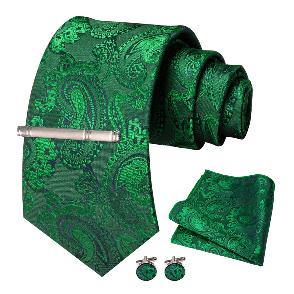 Green Paisley Necktie Set