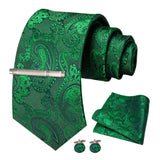 Green Paisley Necktie Set