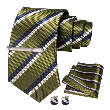 Gold Black White Geometric Necktie Set