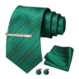 Green Geometric Necktie Set