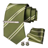 Brown Stripe Necktie Set 