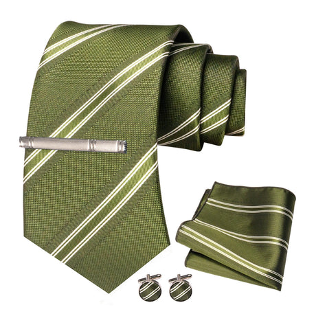 Brown Stripe Necktie Set 