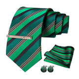 Green Stripe Necktie Set 