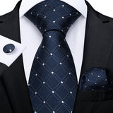 Blue Wedding Party Tie Pocket Square Men Necktie