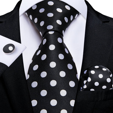  Black Wedding Party Tie Pocket Square Men Necktie