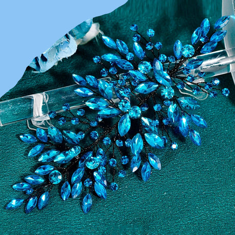 Blue bridal hair piece 