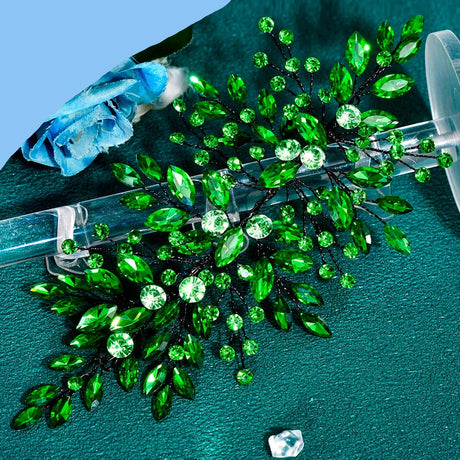 Green bridal hair piece 