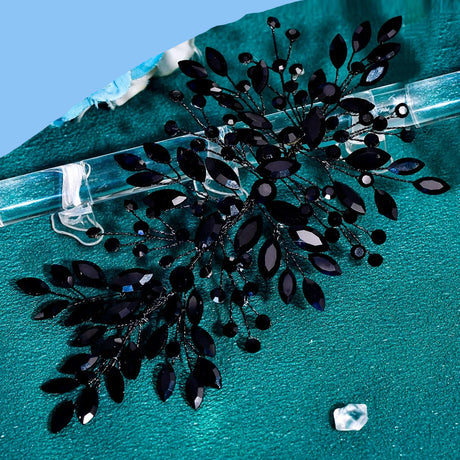 Black bridal hair piece 