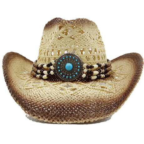 Western Style Straw Hats for Men brown