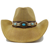 Western Style Straw Hats for Men brown