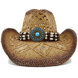 Western Style Straw Hats for Men brown