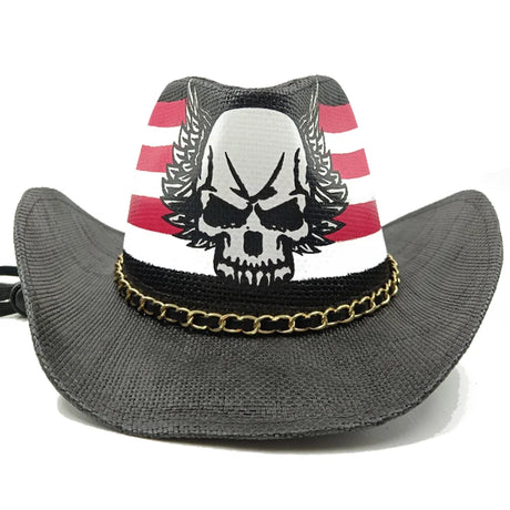 Western Style Straw Hats for Men black