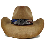 Western Style Straw Hats for Men brown