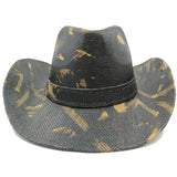 Western Style Straw Hats for Men black