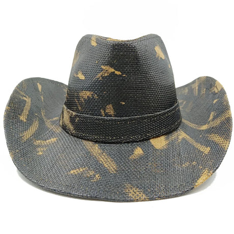 Western Style Straw Hats for Men black