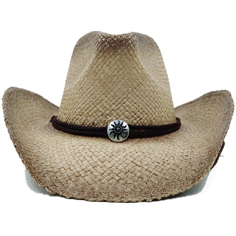Western Style Straw Hats for Men white