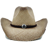 Western Style Straw Hats for Men white