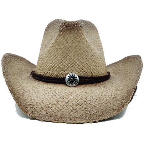 Western Style Straw Hats for Men white