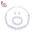 White Acrylic Beads Vintage Jewelry Set  Sassy Chick Logo
