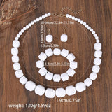 Size of White Acrylic Beads Vintage Jewelry Set