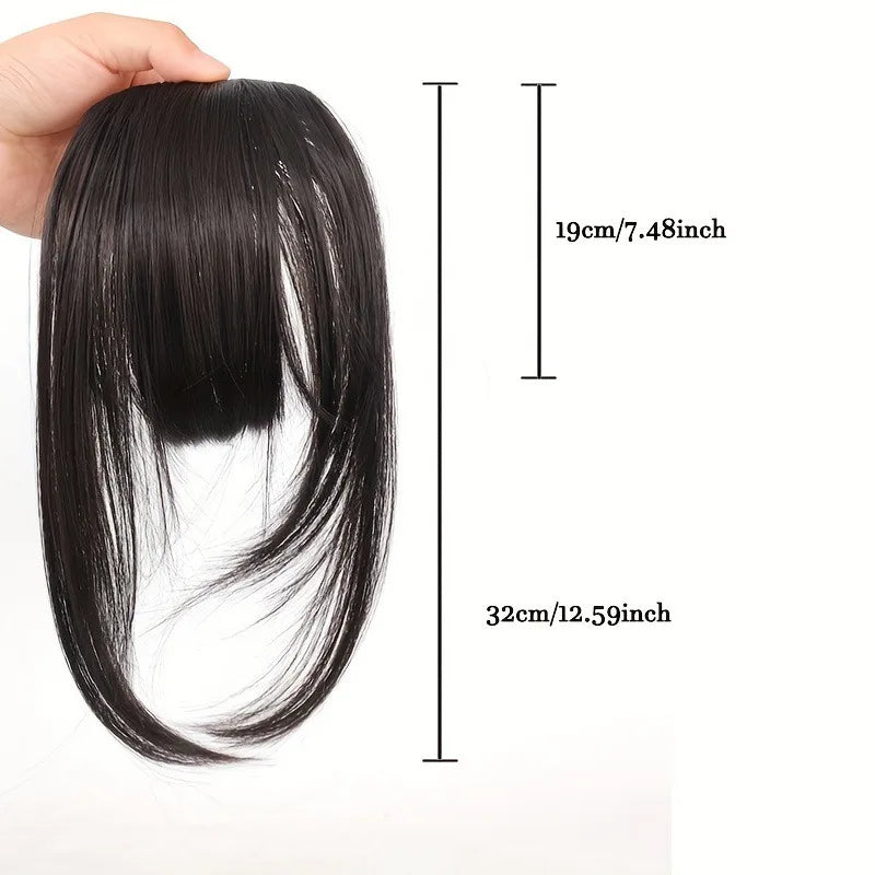 Size of Wispy Fringe with Sideburns Synthetic Hair Clip-In Bangs Cut