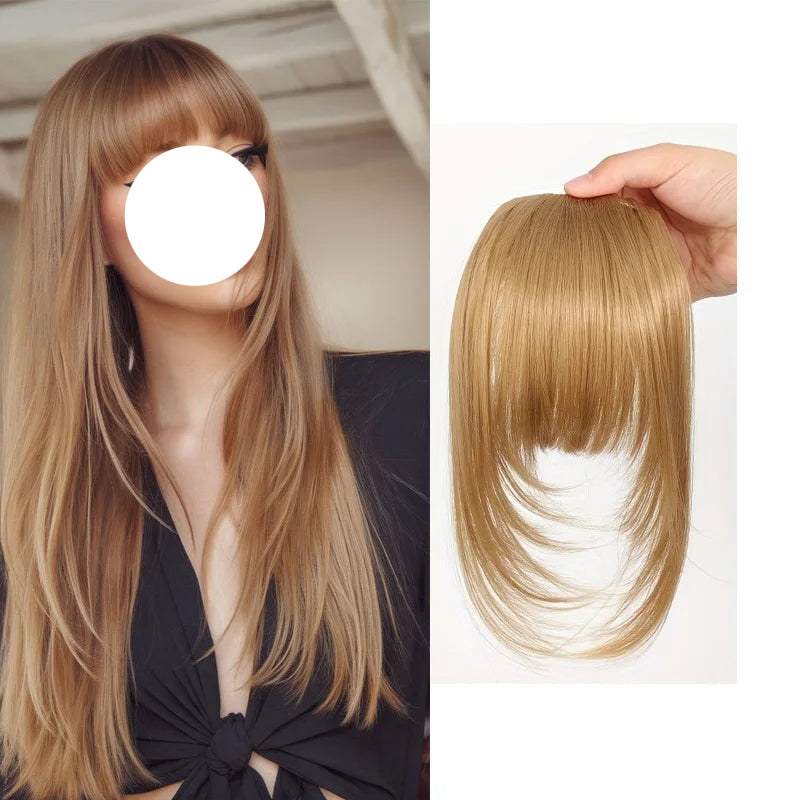 Wispy Fringe with Sideburns Synthetic Hair Clip-In Bangs Cut