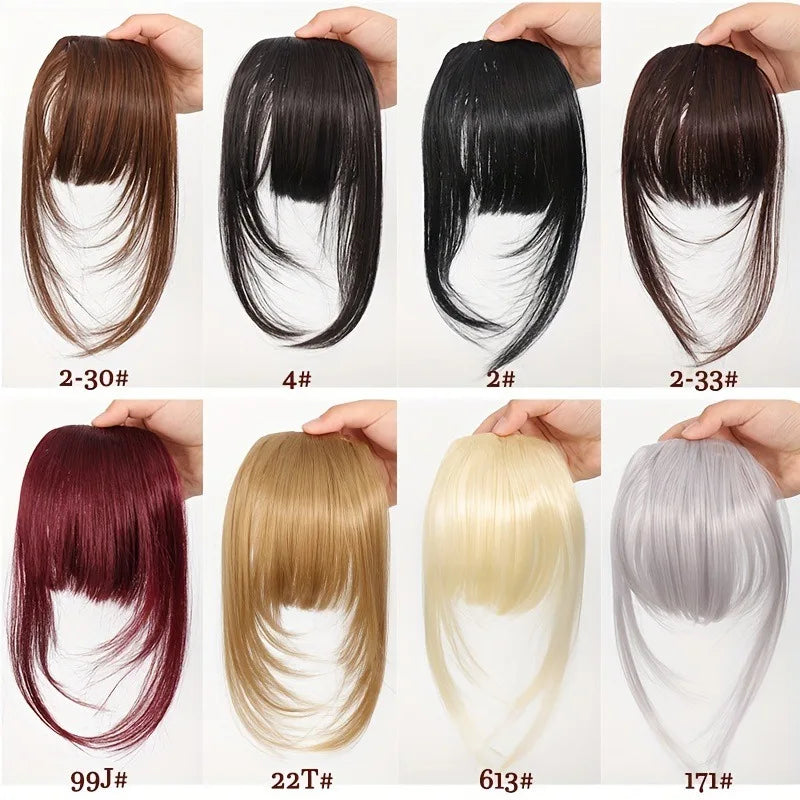 Collection of Wispy Fringe with Sideburns Synthetic Hair Clip-In Bangs Cut