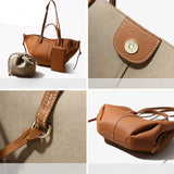 Woman Casual Tote Large Capacity Leather Handbag details