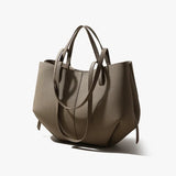 Woman Casual Tote Large Capacity Leather Handbag gray