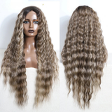 Brown Women 30 inches Long Deep Body Wavy Synthetic Wigs