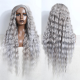 Gray Women 30 inches Long Deep Body Wavy Synthetic Wigs