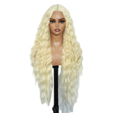 White Women 30 inches Long Deep Body Wavy Synthetic Wigs