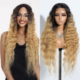 Brown Women 30 inches Long Deep Body Wavy Synthetic Wigs