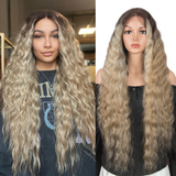 Blonde Women 30 inches Long Deep Body Wavy Synthetic Wigs
