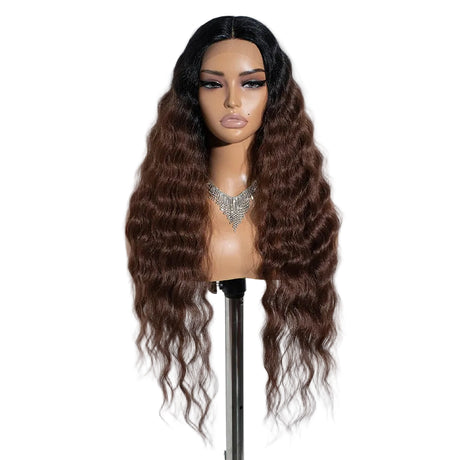 Red Women 30 inches Long Deep Body Wavy Synthetic Wigs