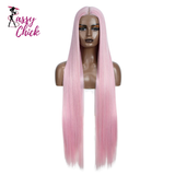 Women 38 Inch Long Straight  Synthetic Lace Frontal Wig Sassy Chick Logo