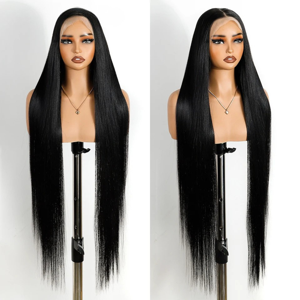 Women 38 Inch Soft 13X4 Long Straight Synthetic Wigs